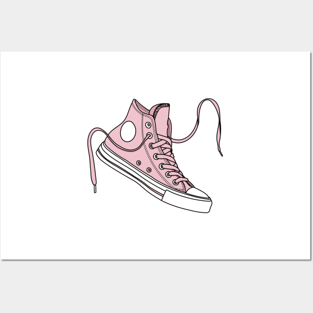 Pale pink high tops Wall Art by MickeyEdwards